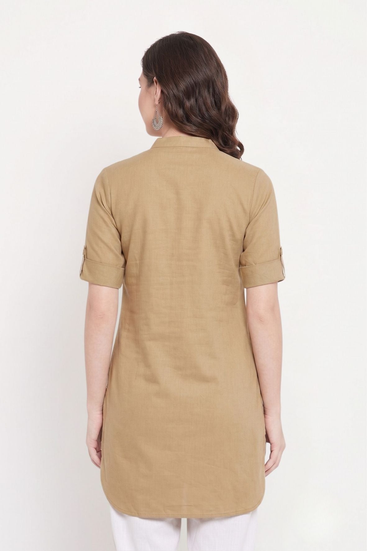 Beige Solid Color Kurti