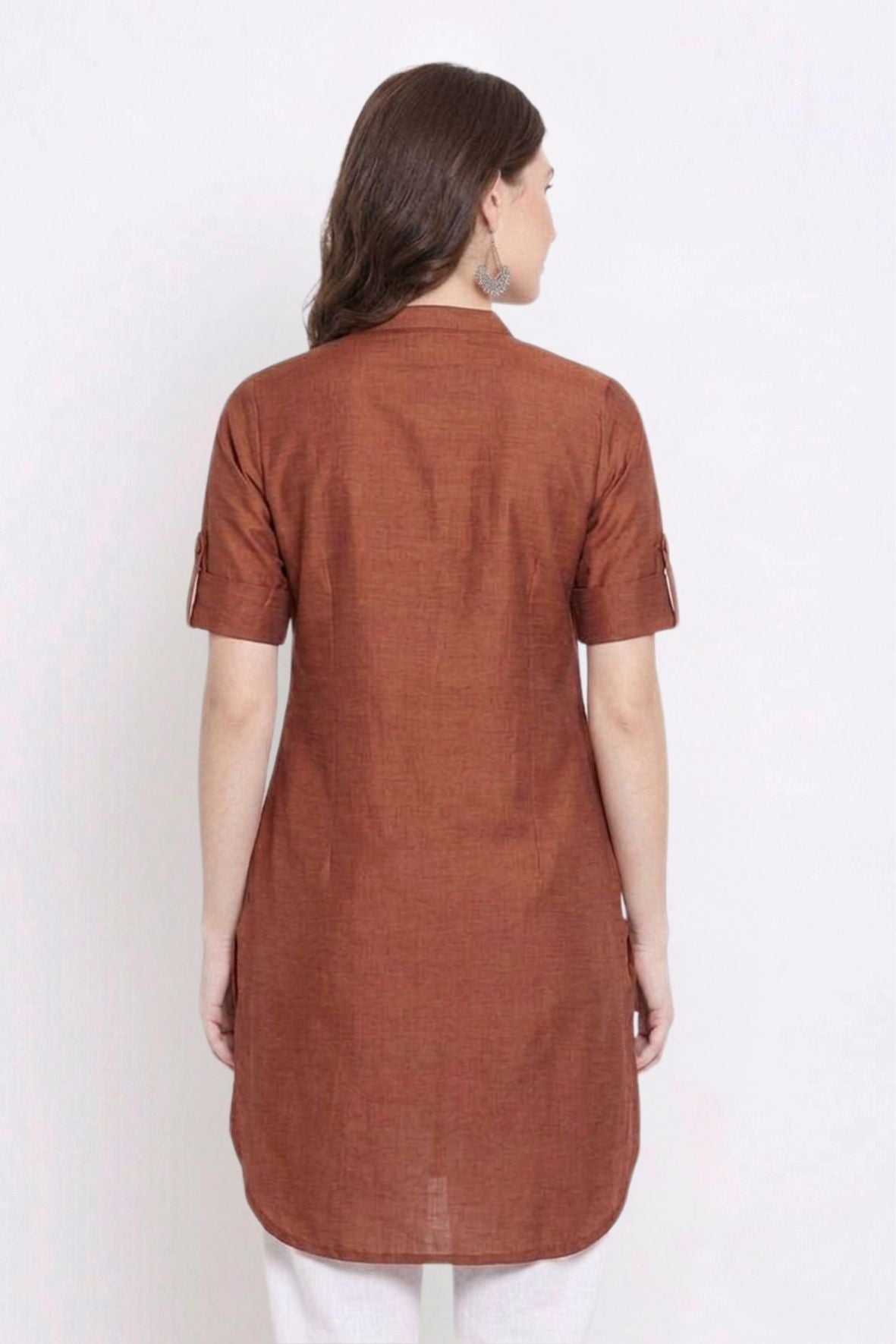 Brown Solid Color Kurti