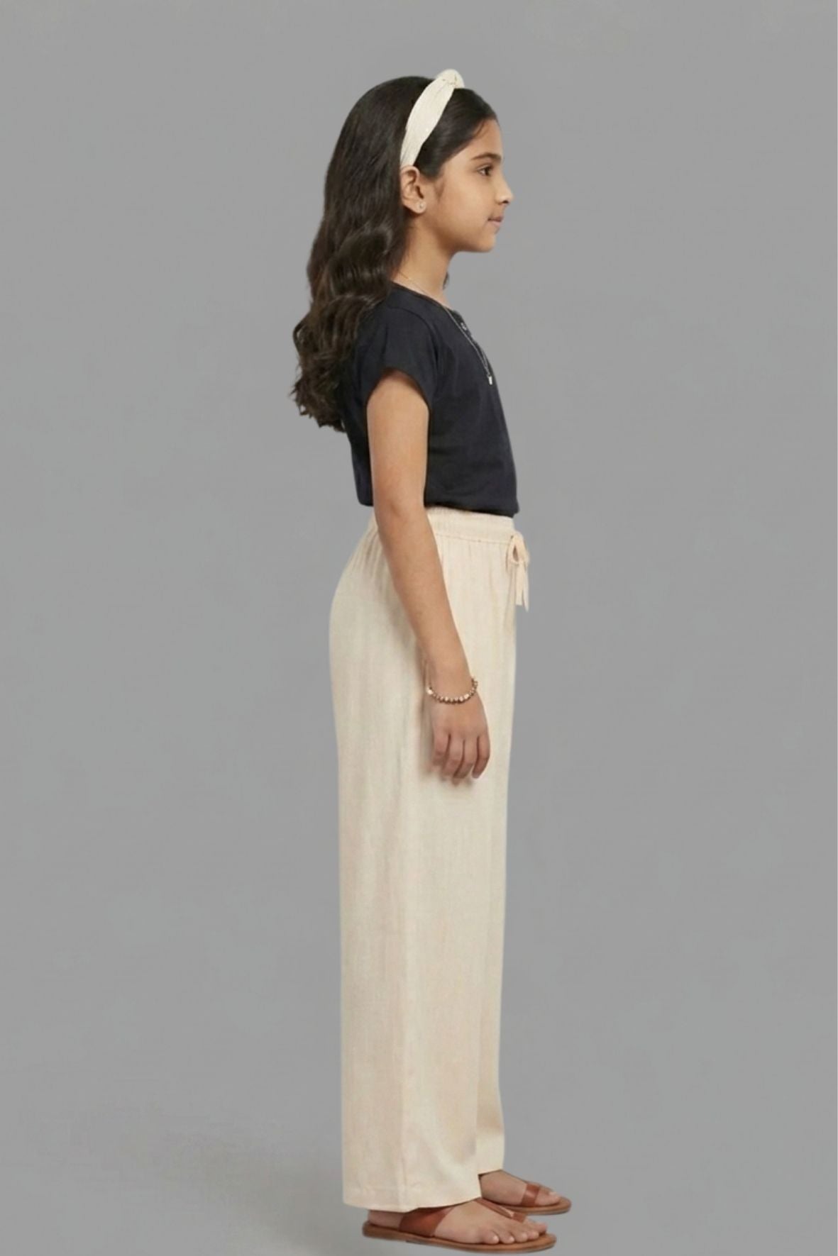 Kids Cream Rayon Palazzo