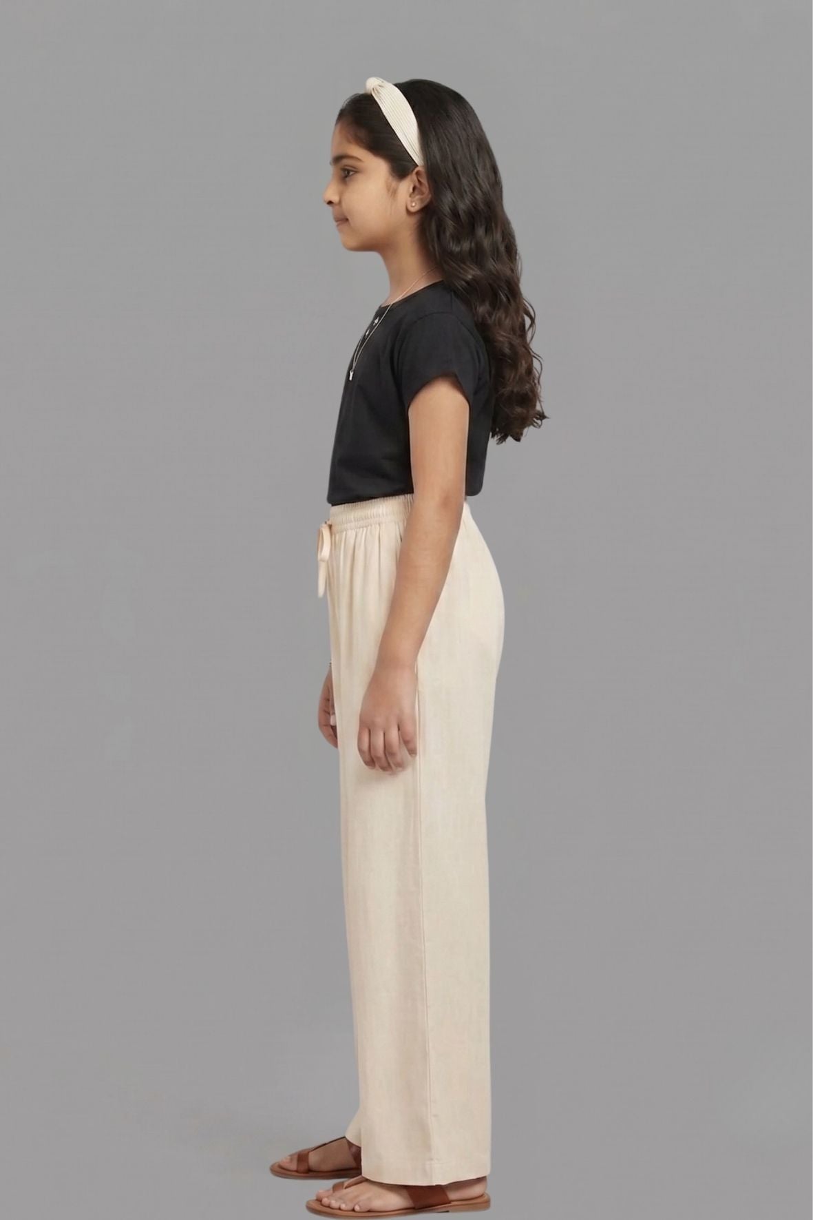 Kids Cream Rayon Palazzo