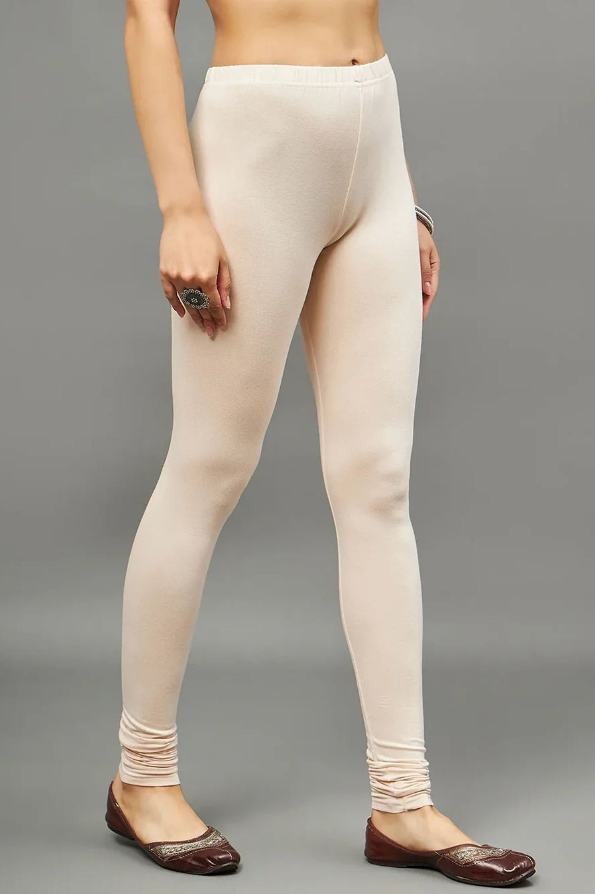 Cream Viscose Ankle Legging