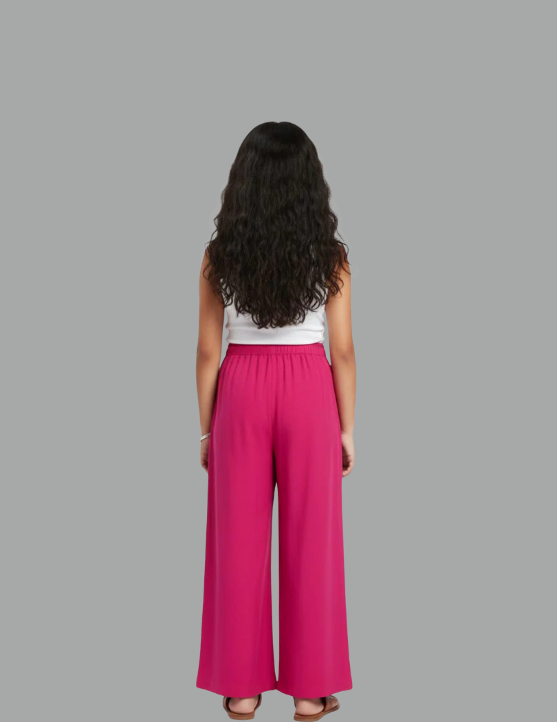 Kids Pink Rayon Palazzo