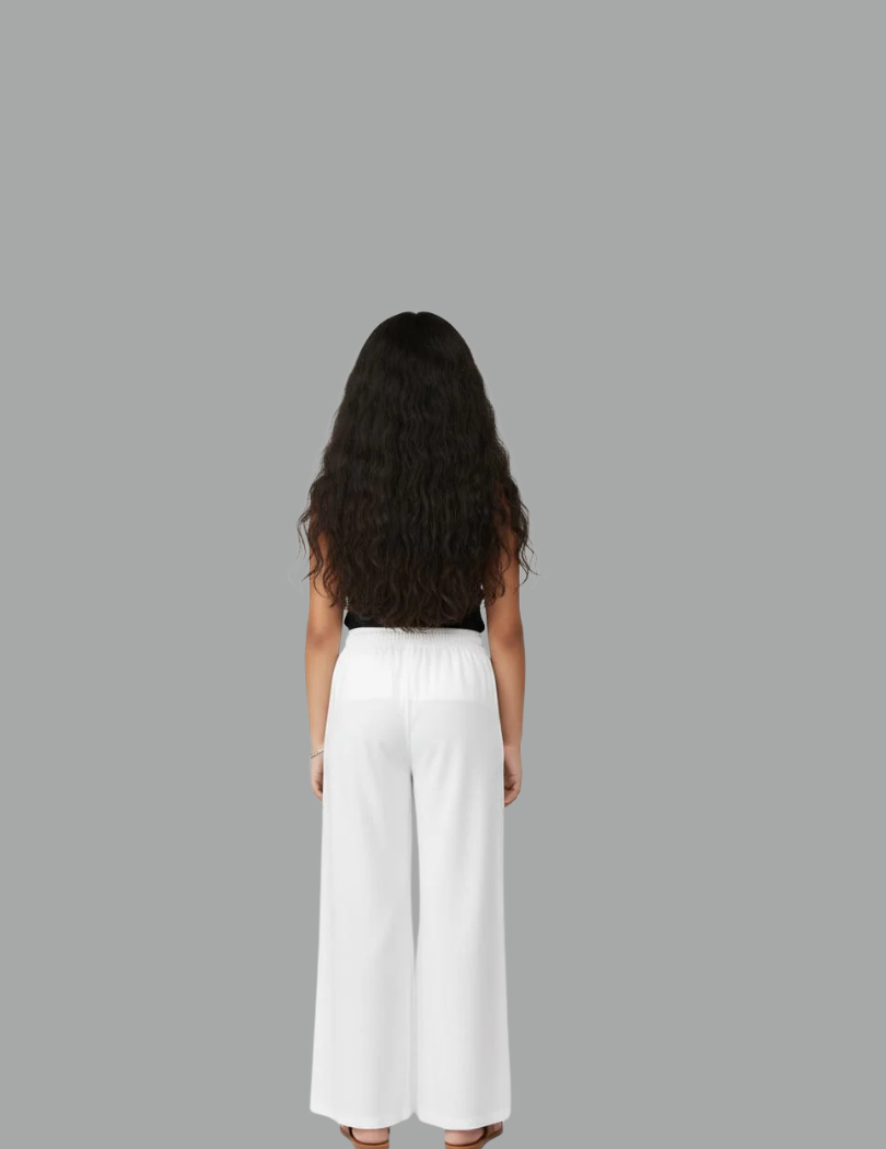 Kids White Rayon Palazzo