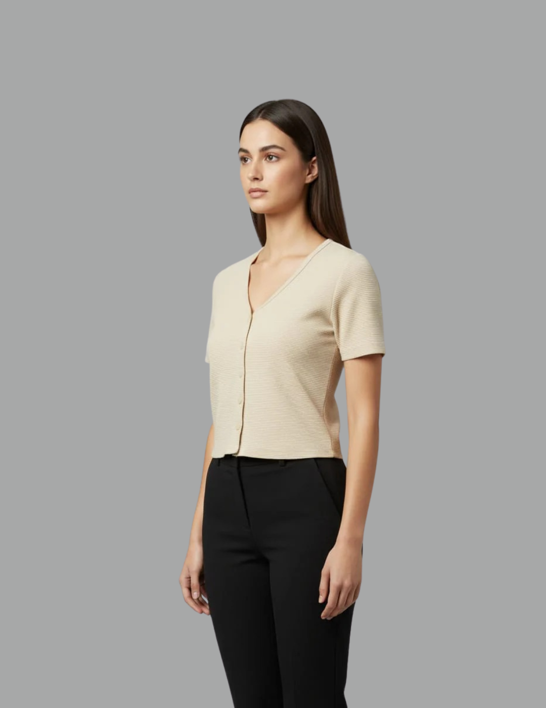 Cream Fukuro Crop Top for Women