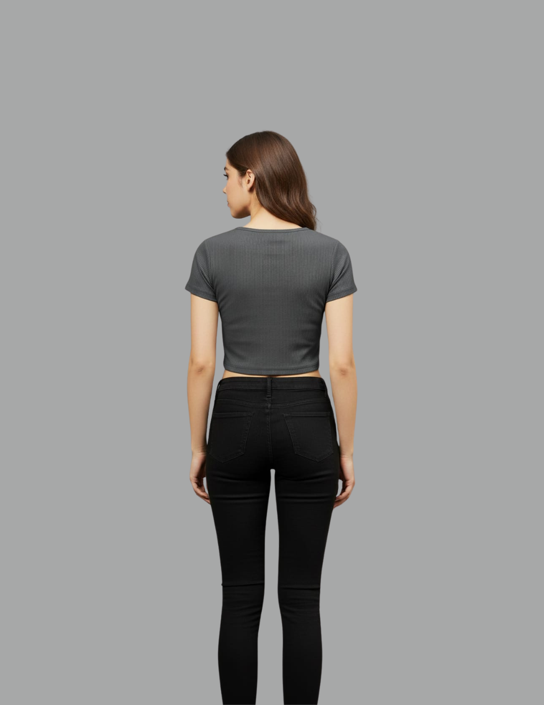 Grey Fukuro Crop Top for Women