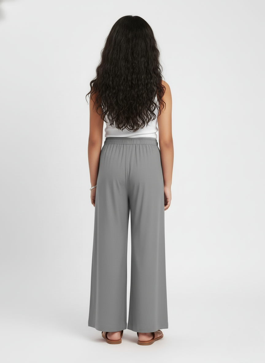 Kids Grey Rayon Palazzo