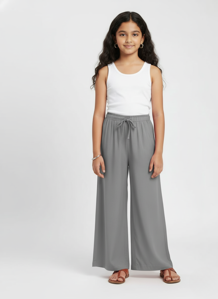 Kids Grey Rayon Palazzo