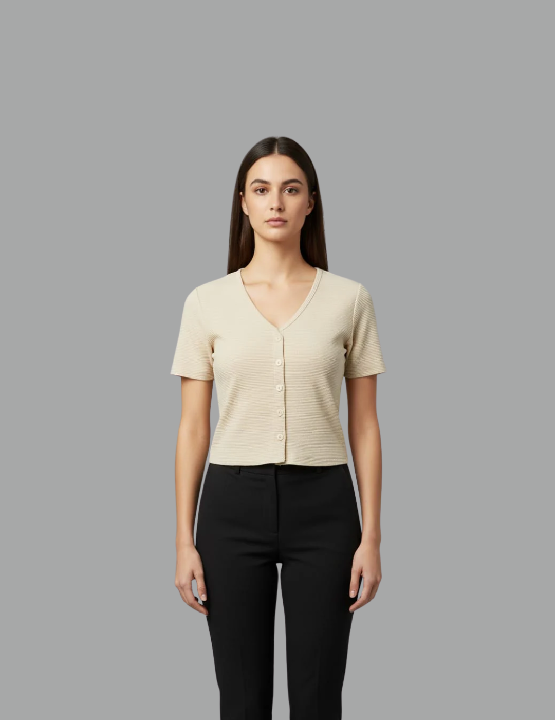 Cream Fukuro Crop Top for Women