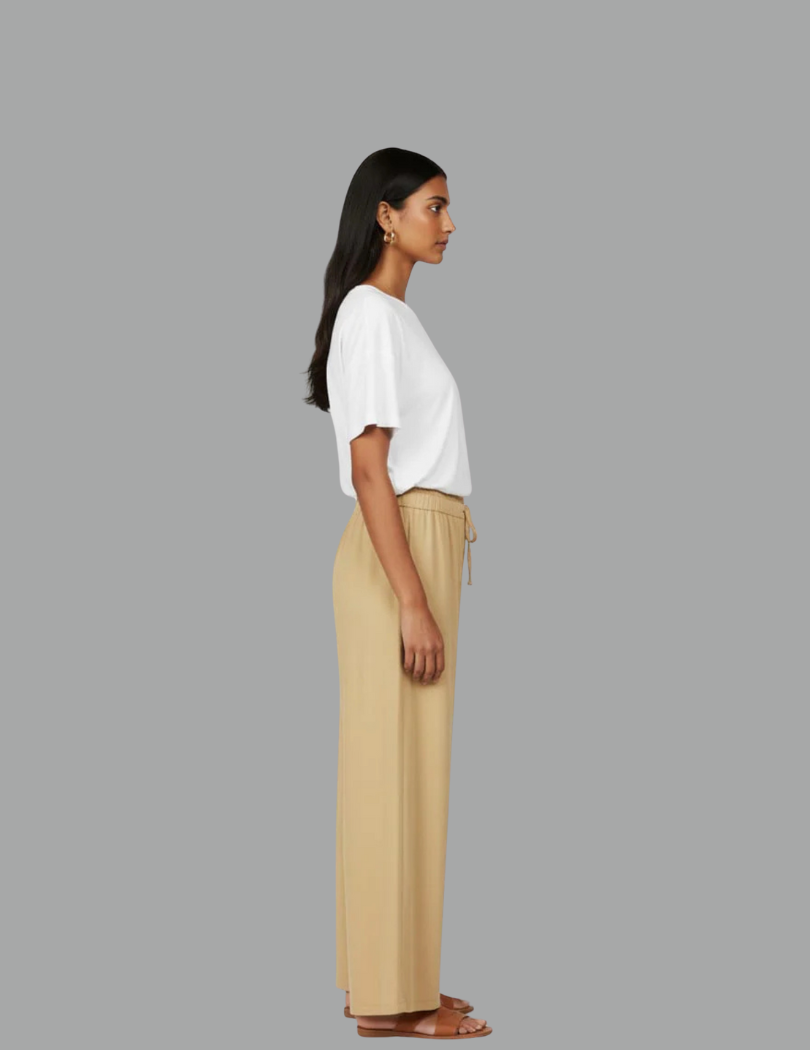 Kids Beige Rayon Palazzo