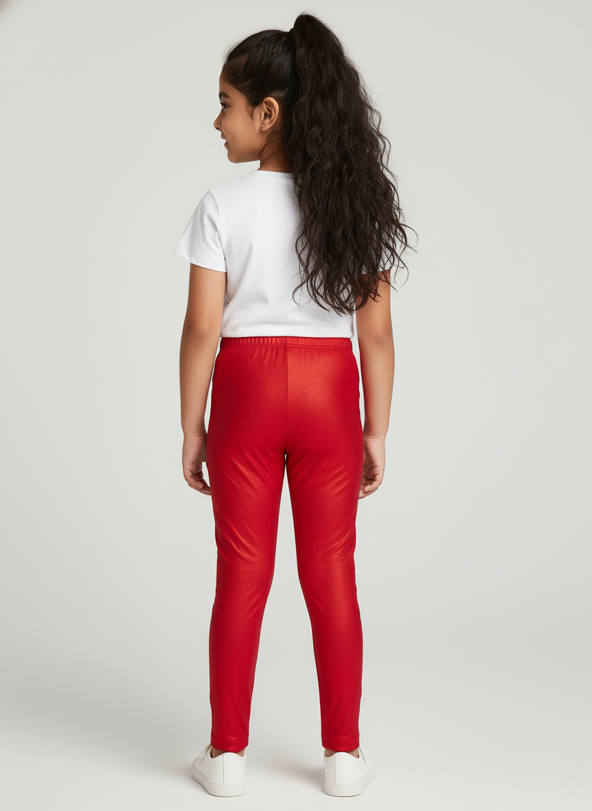 Red Metallic Leggings