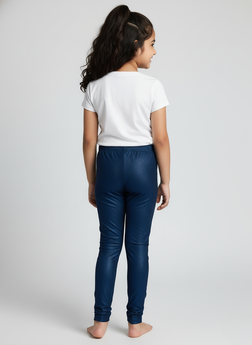 Blue Metallic Leggings