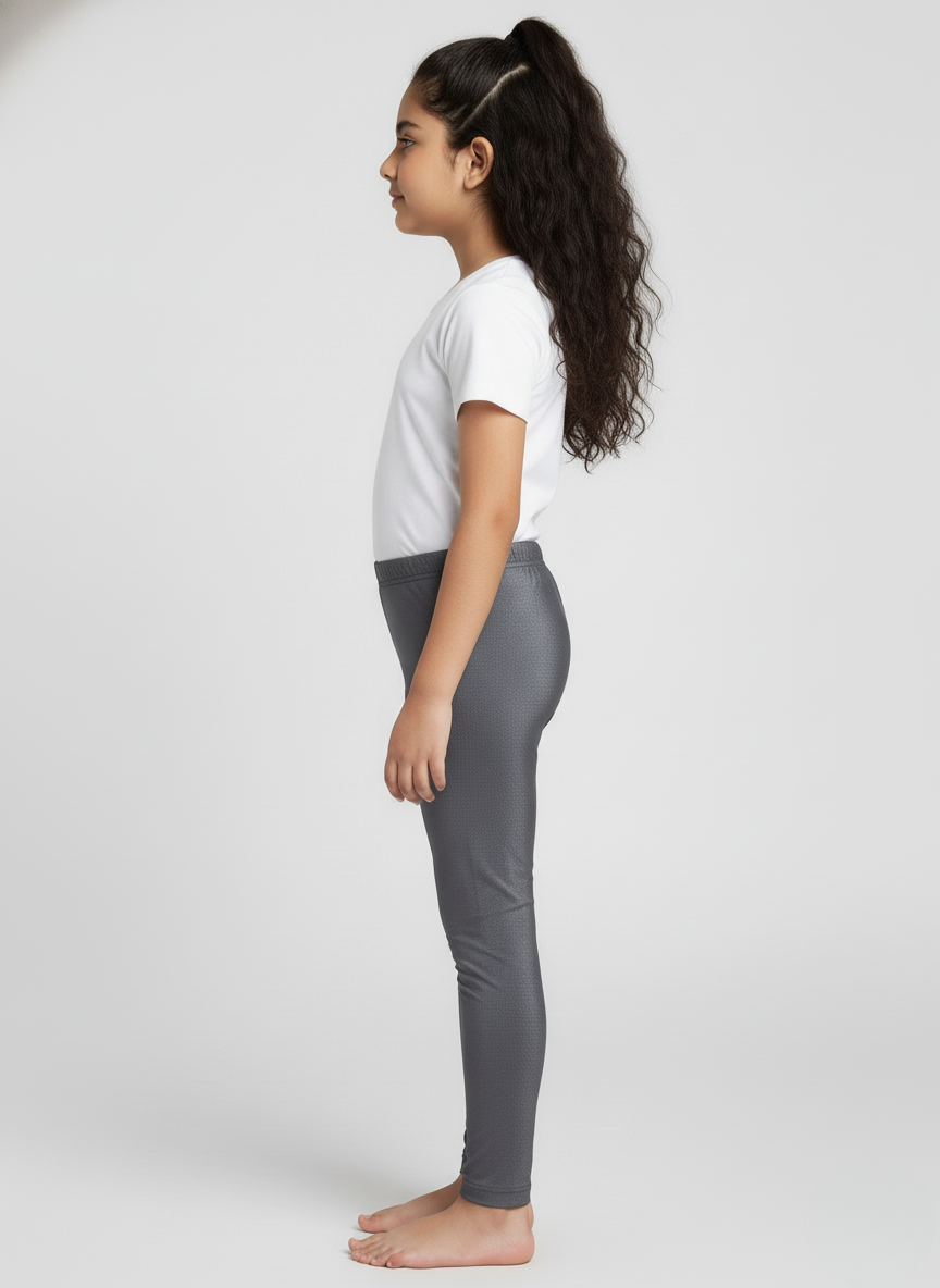 Grey Metallic Leggings
