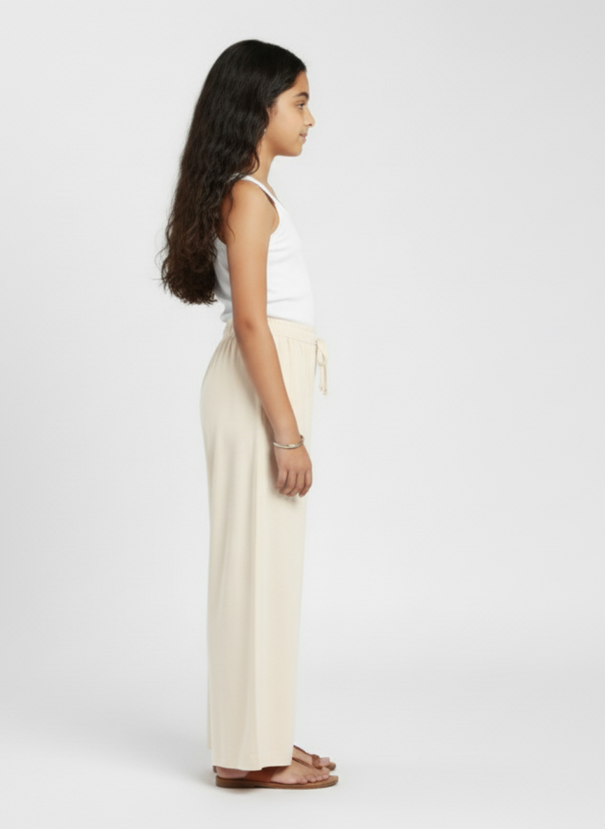 Kids Cream Rayon Palazzo