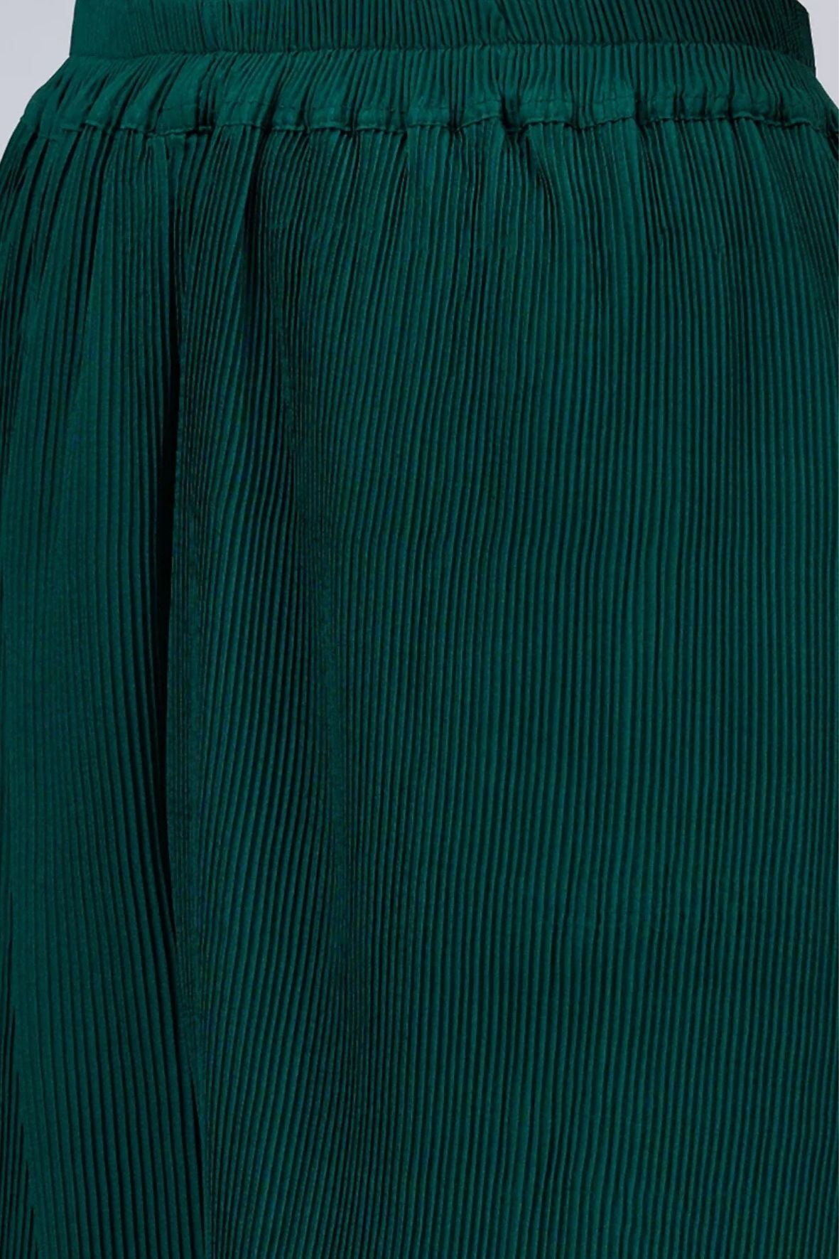 Bottle Green Pleated Chiffon Palazzo