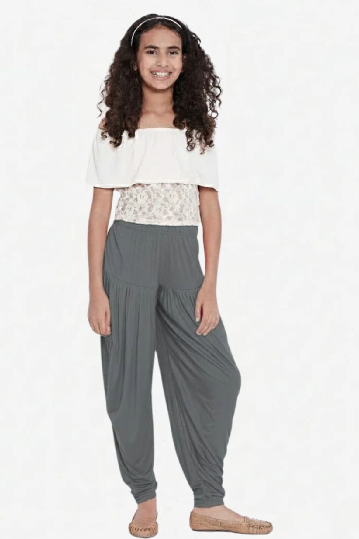Grey Viscose Dhoti Pants