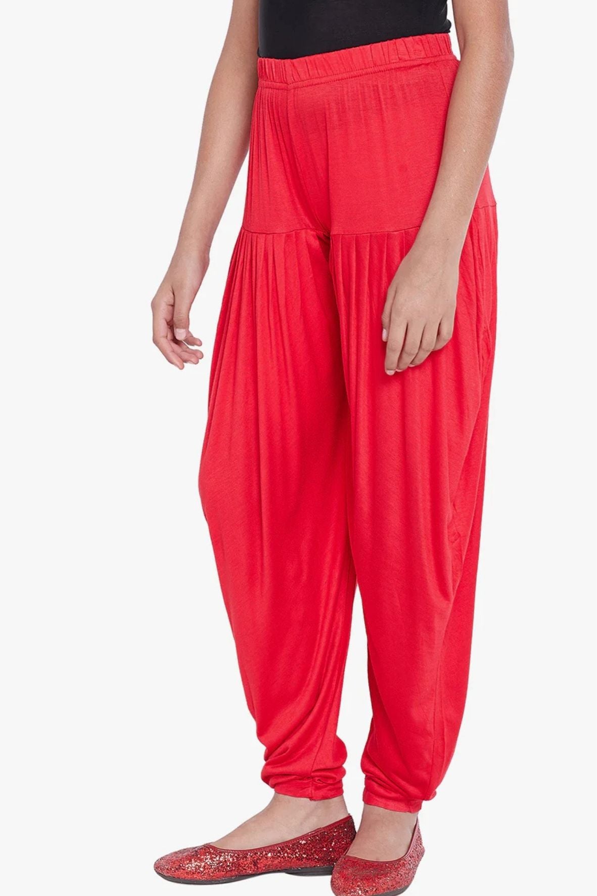 Red Viscose Dhoti Pants