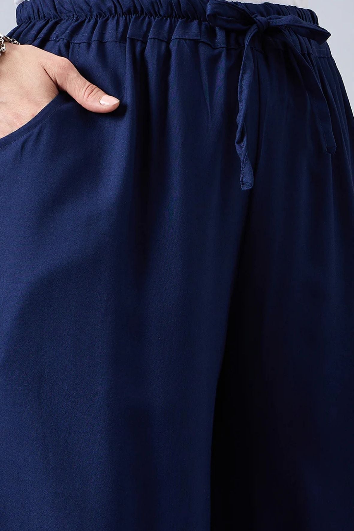 Navy Blue Embellished Palazzo