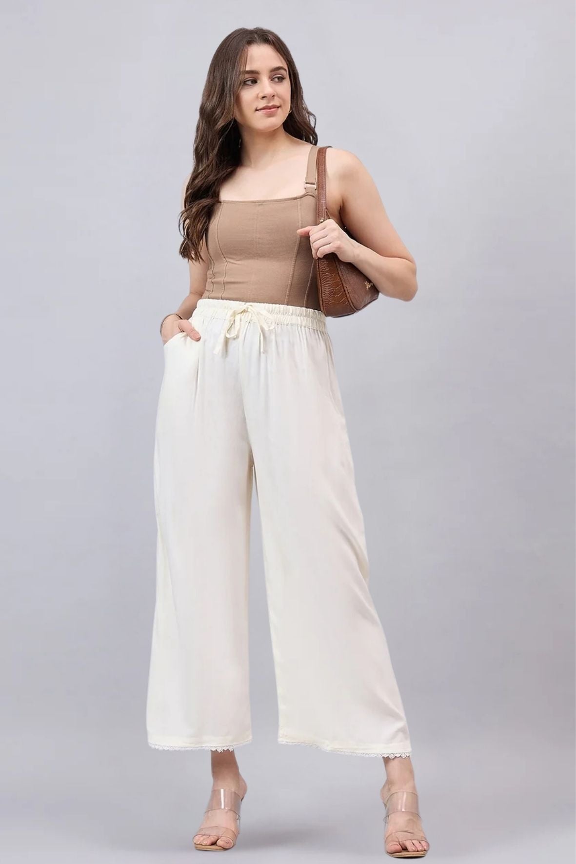 Off-White Lace Palazzos