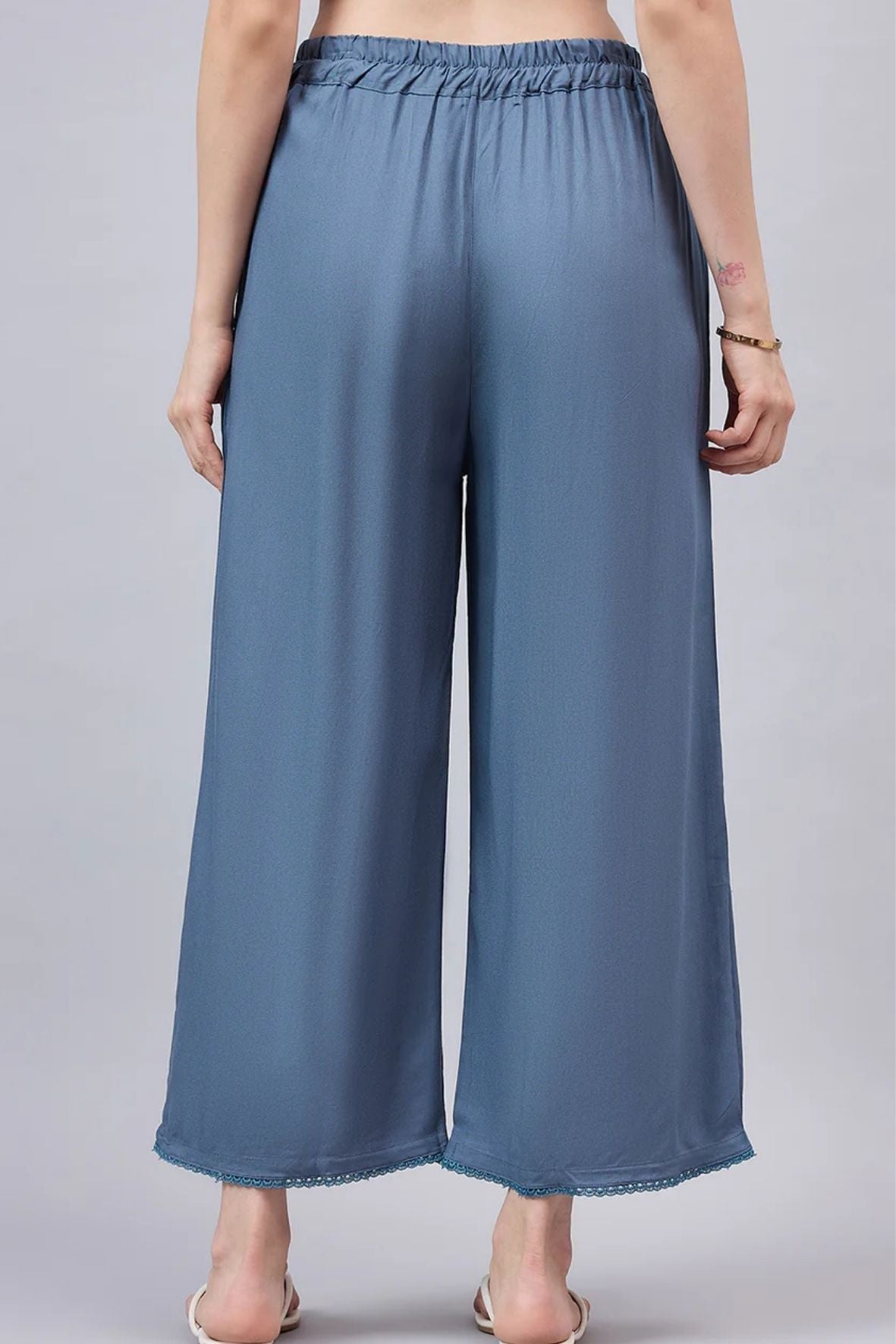 Light Grey Lace Palazzos