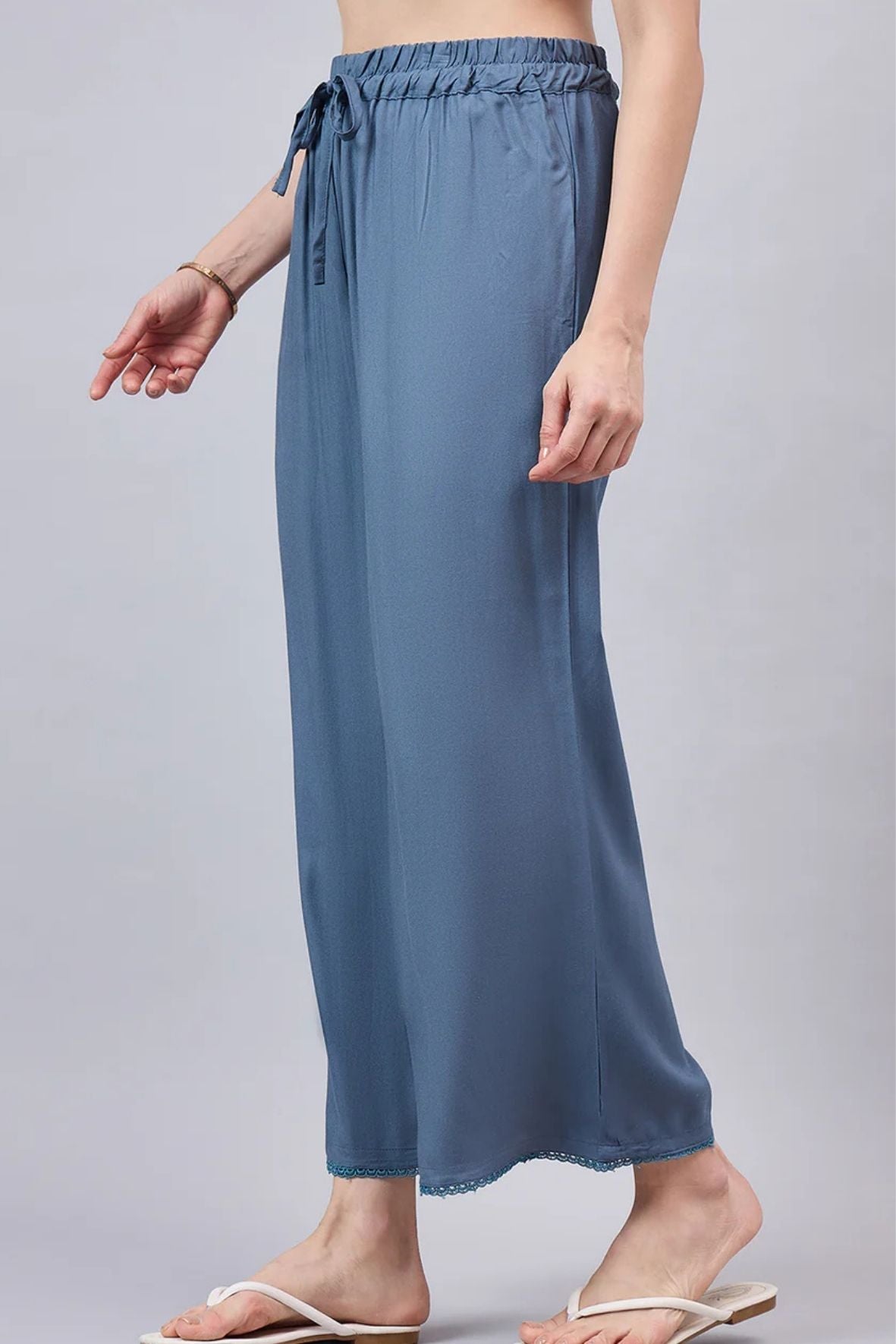 Light Grey Lace Palazzos