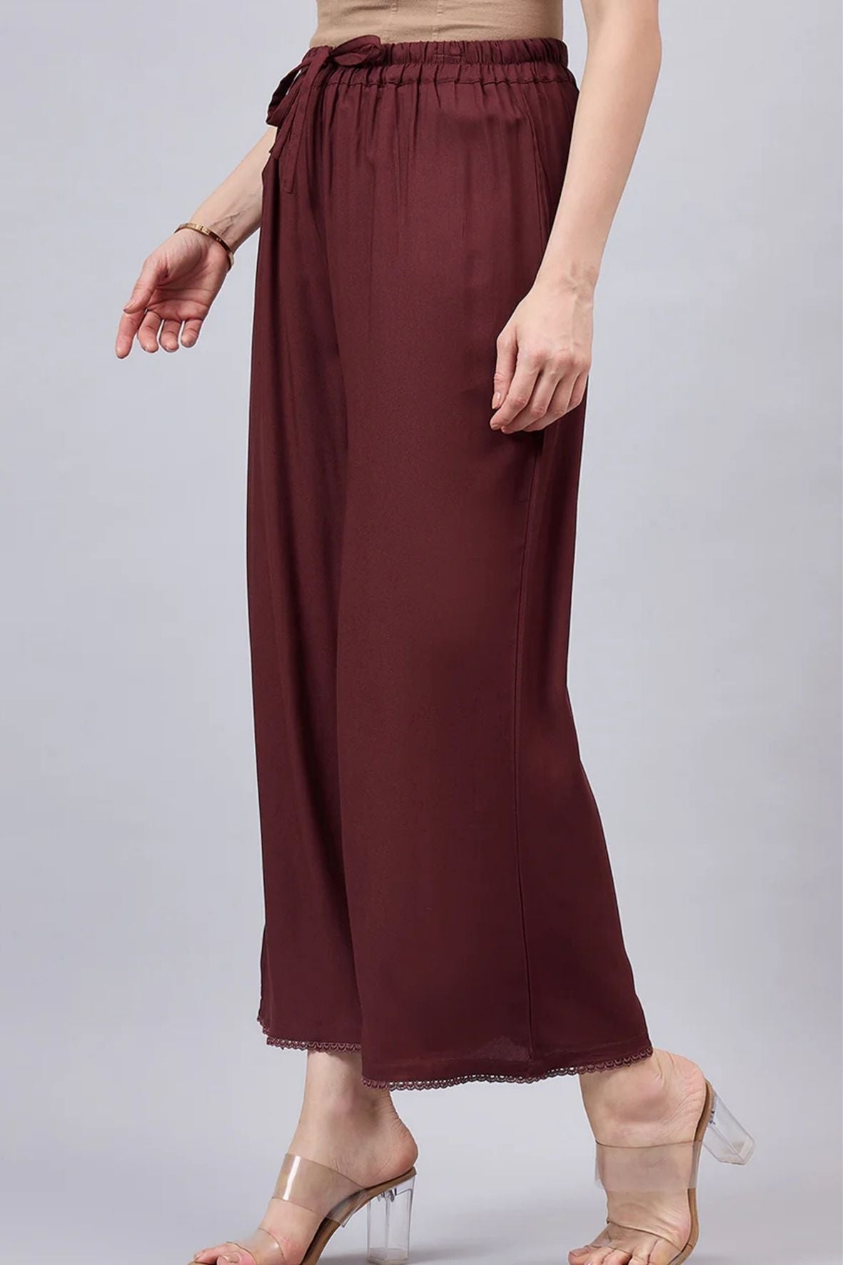 Brown Lace Palazzos