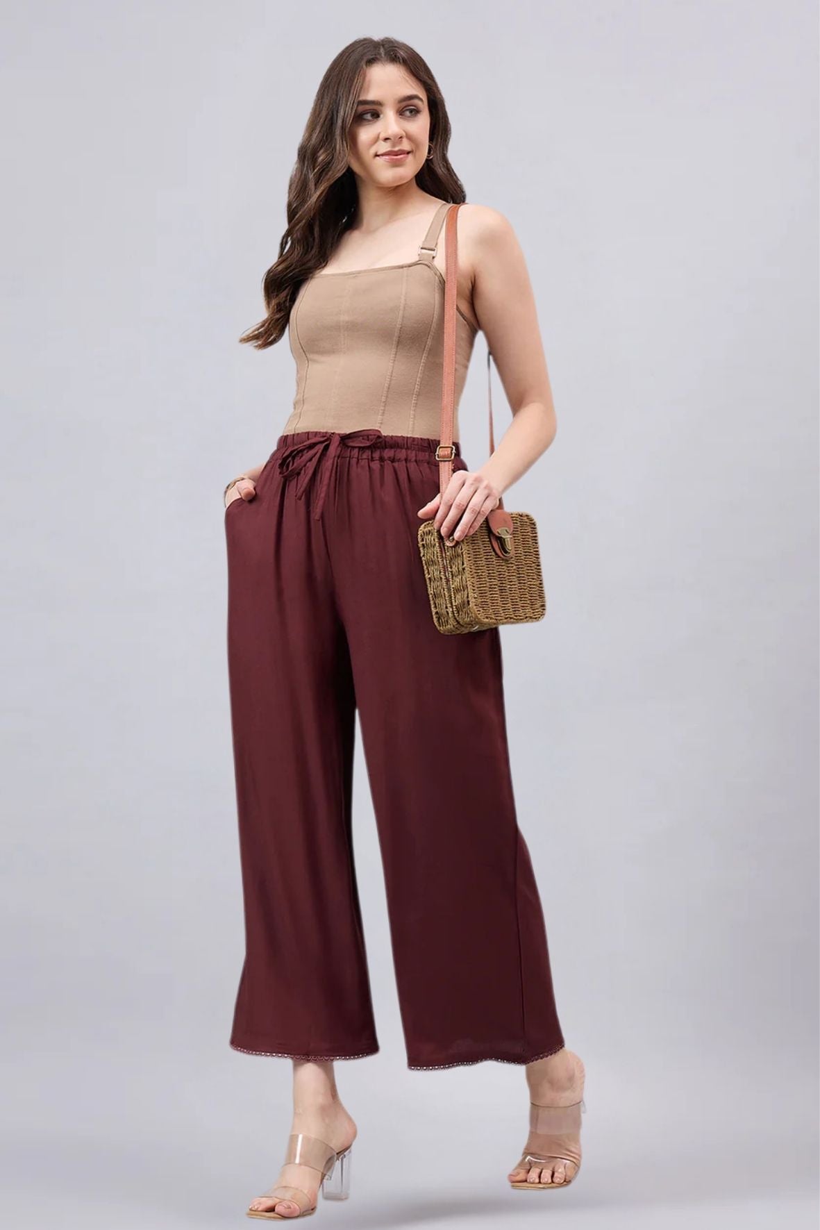 Brown Lace Palazzos