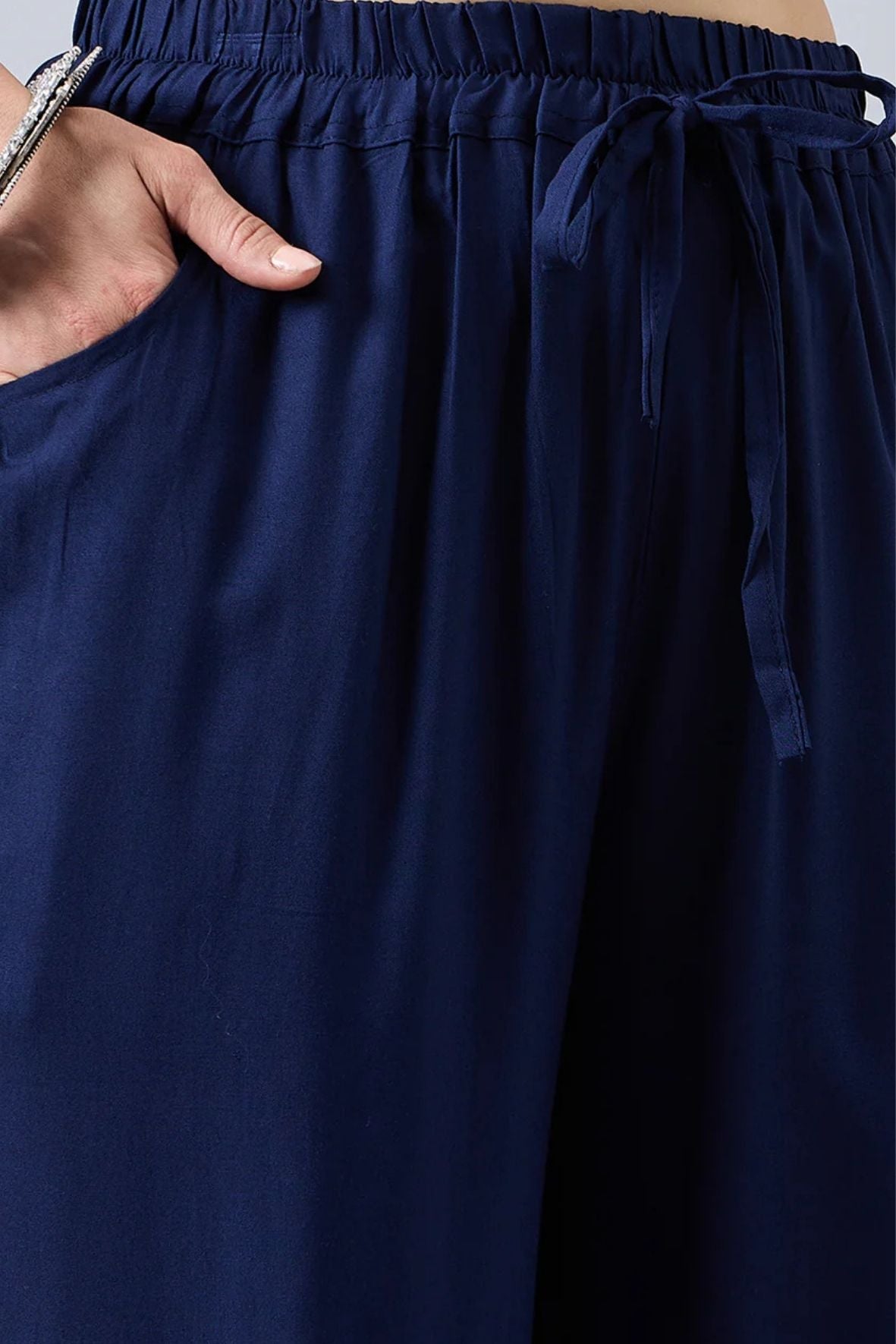 Navy Blue Lace Palazzos
