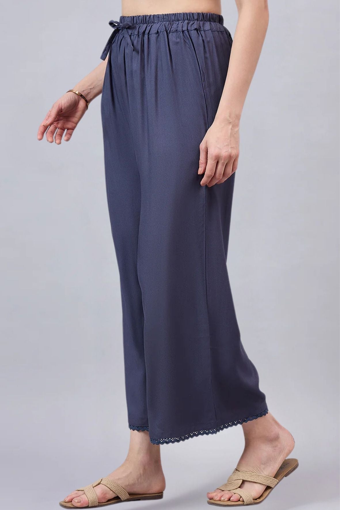 Dark Grey Lace Palazzos