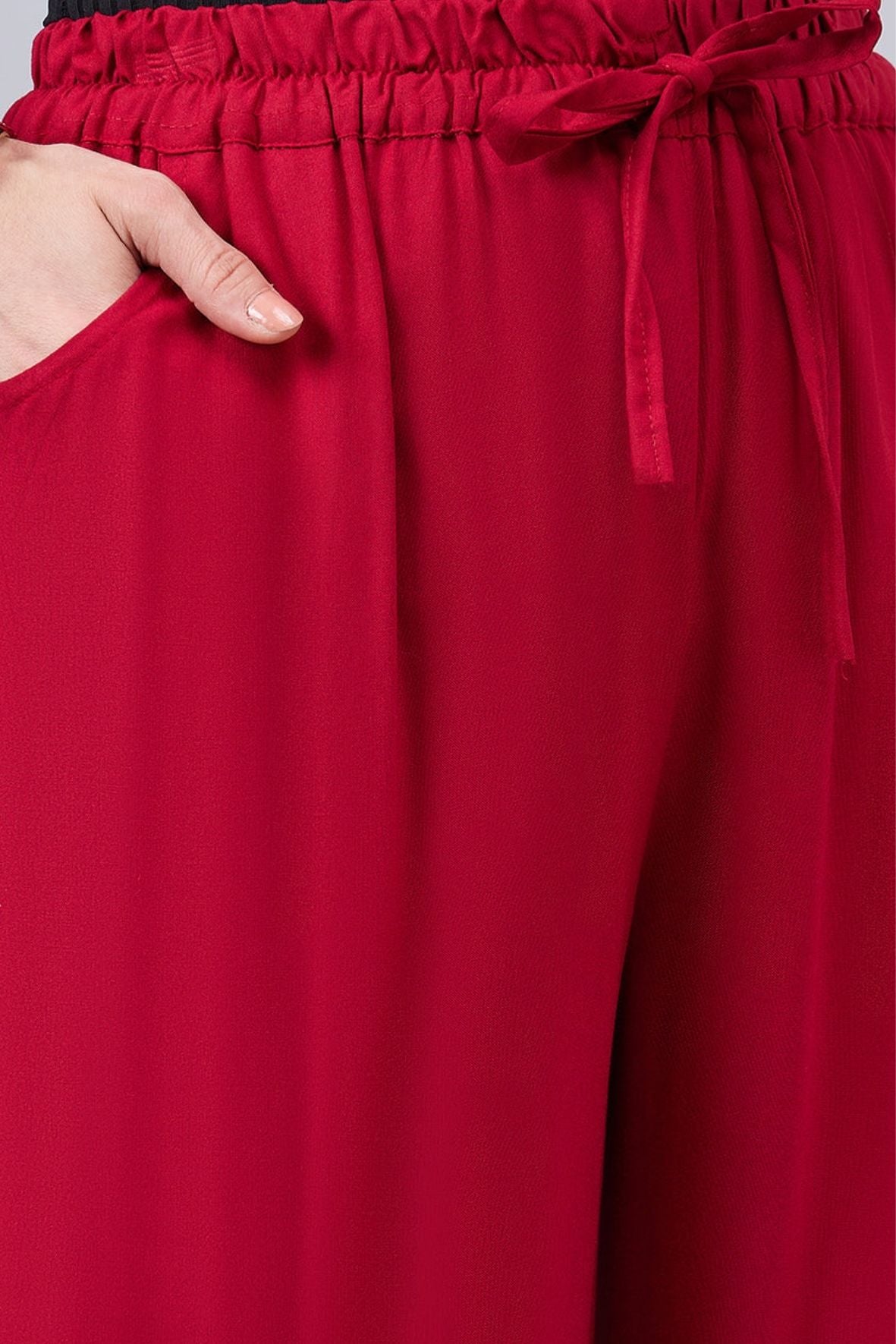 Maroon Lace Palazzos