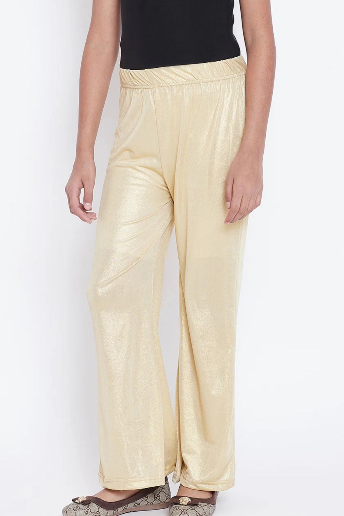 Kids Light Gold Shimmer Palazzo