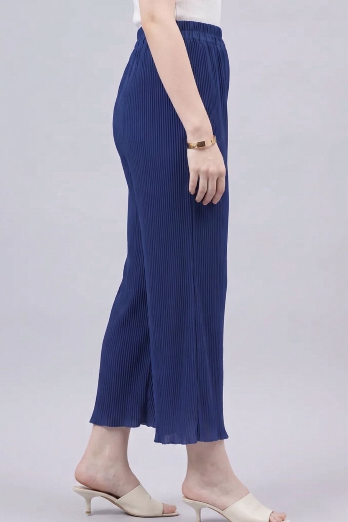 Royal blue Pleated Chiffon Palazzo