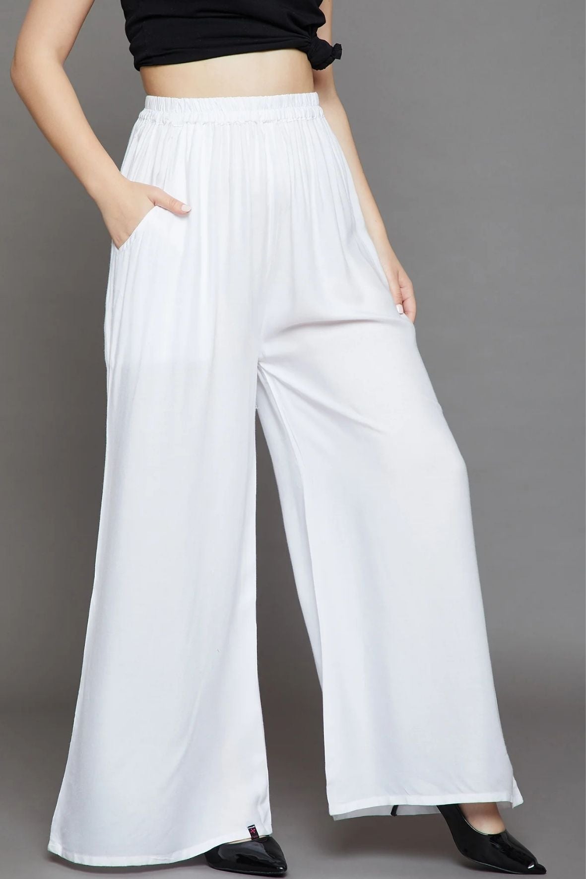 White Plain Rayon Palazzo