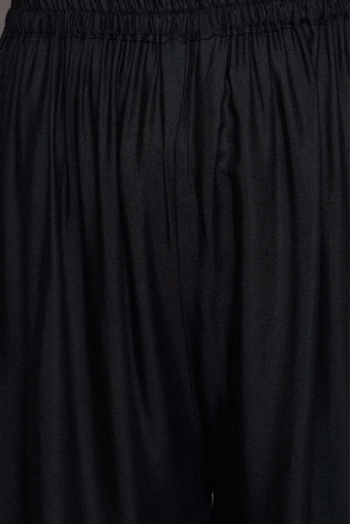 Black Plain Rayon Palazzo