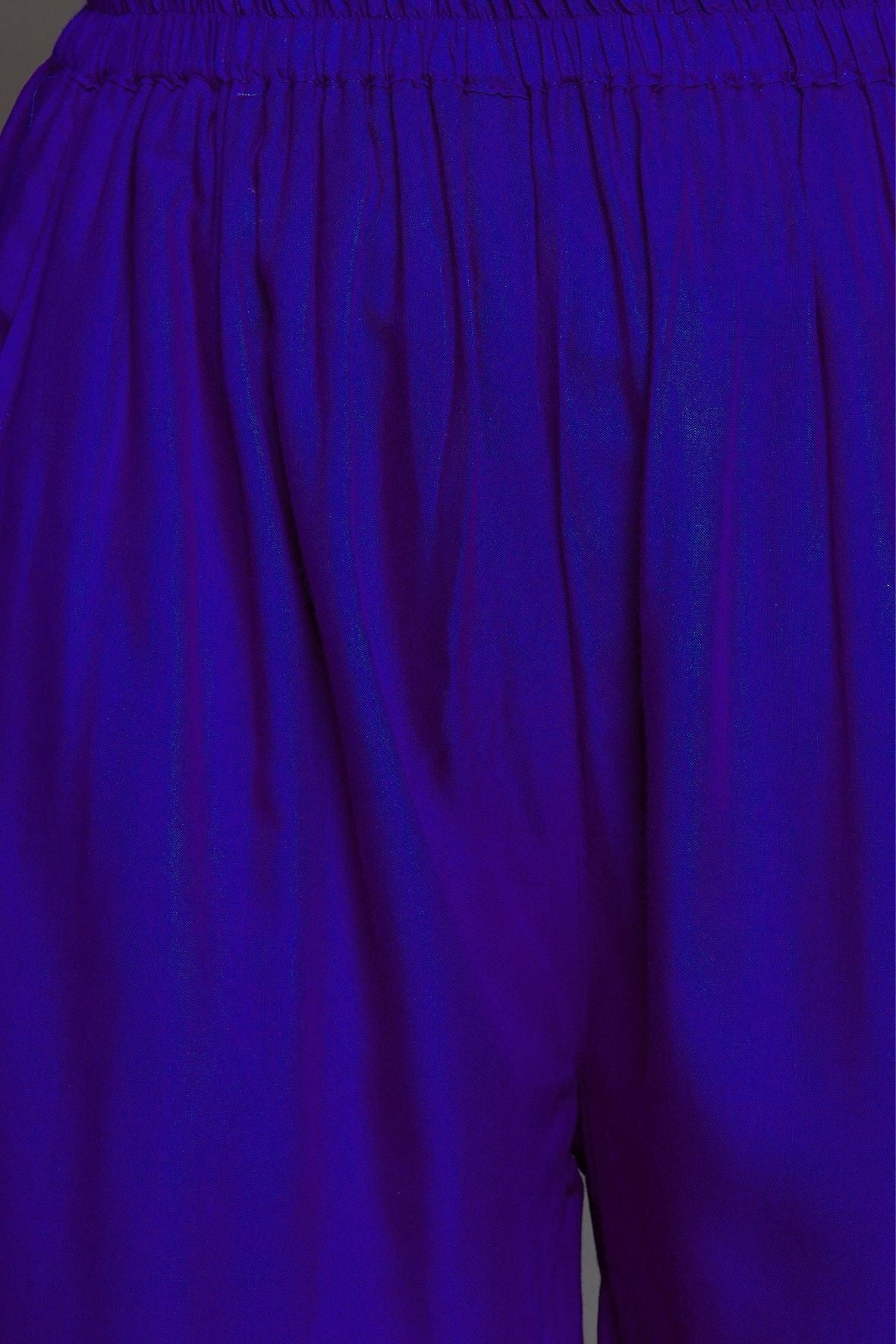 Royal Blue Plain Rayon Palazzo