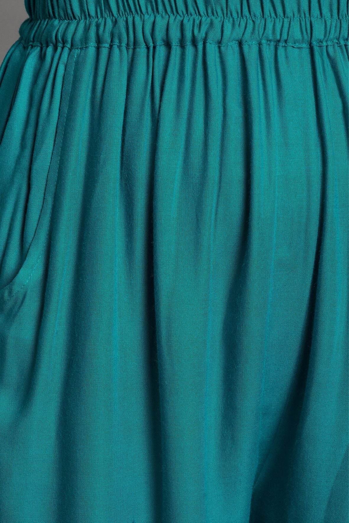 Rama Green Plain Rayon Palazzo