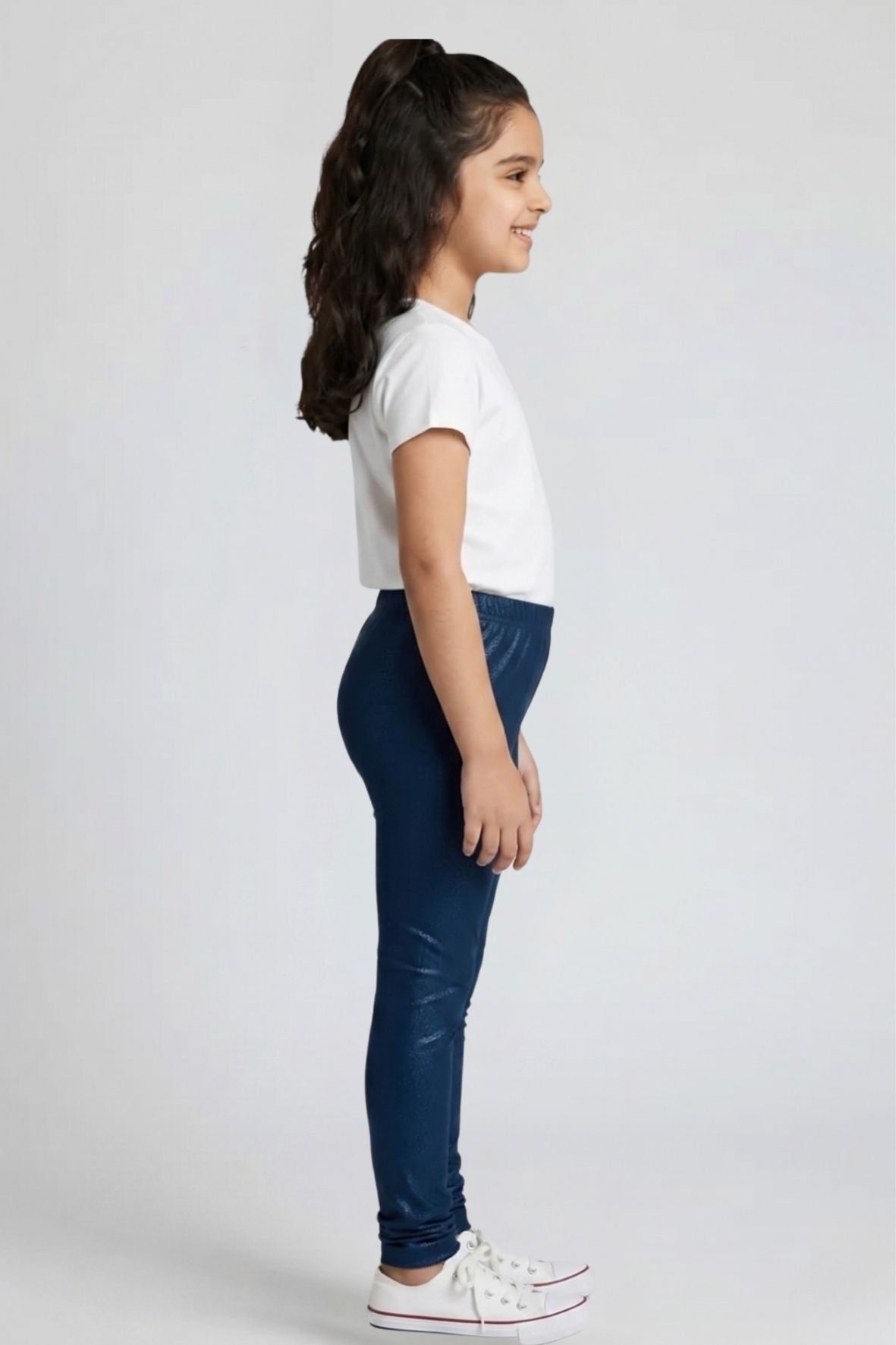 Blue Metallic Leggings