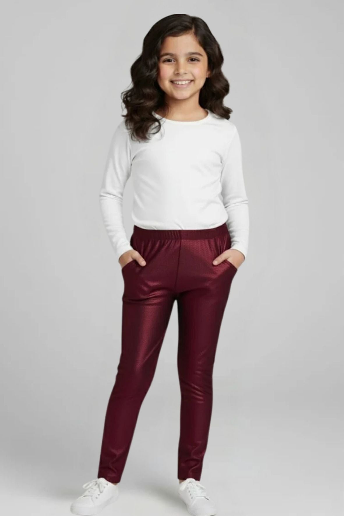 Red Metallic Leggings