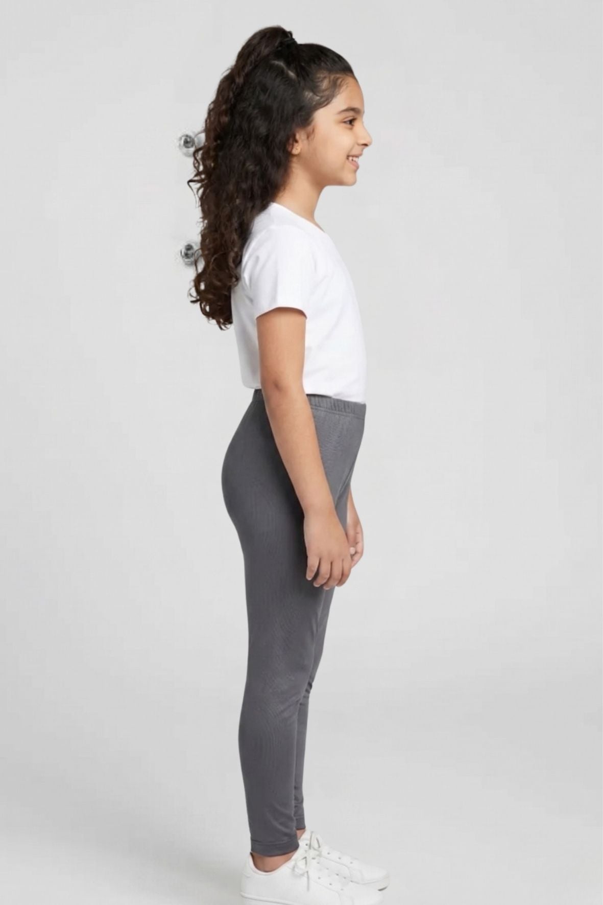 Grey Metallic Leggings