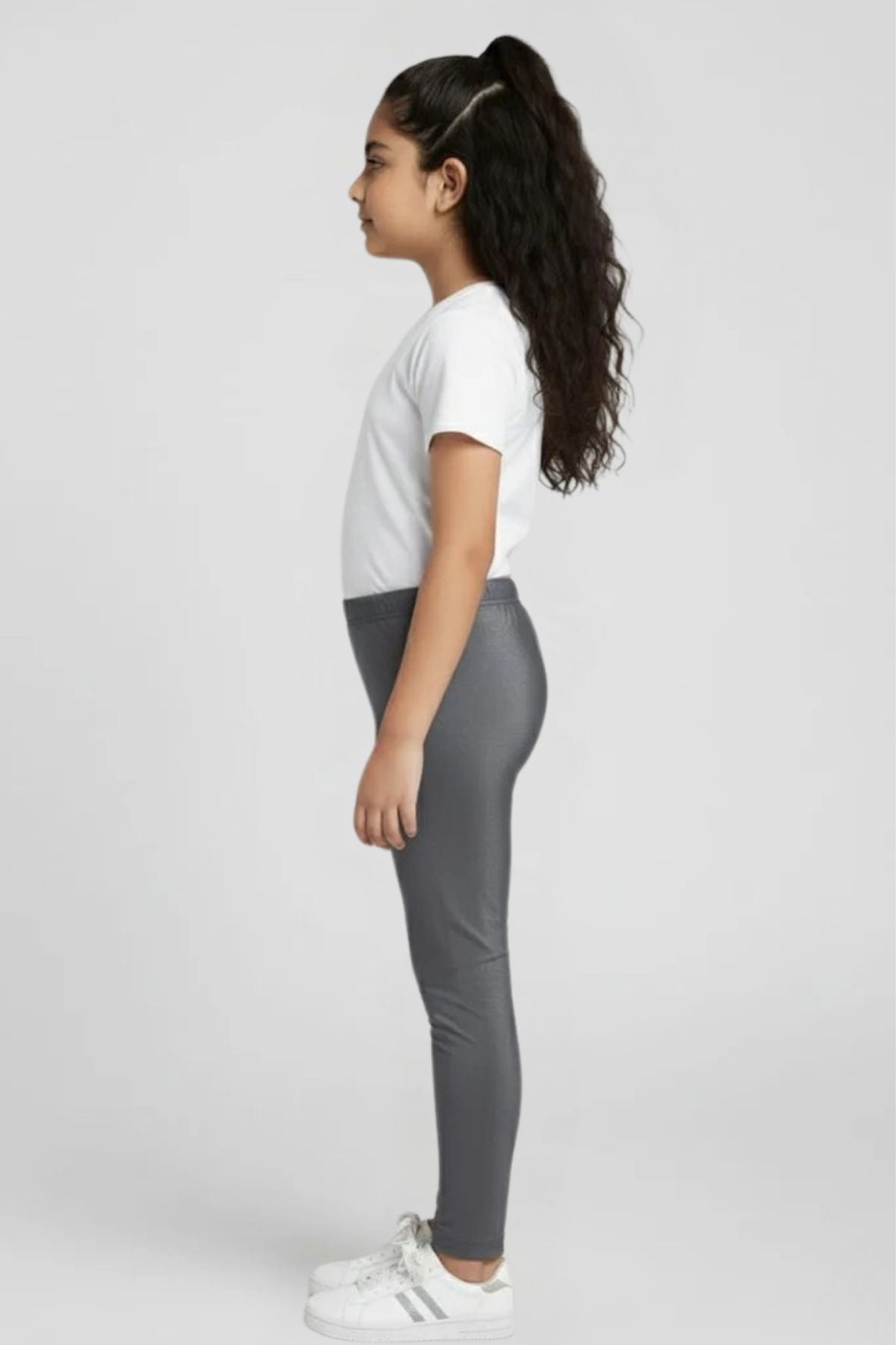 Grey Metallic Leggings