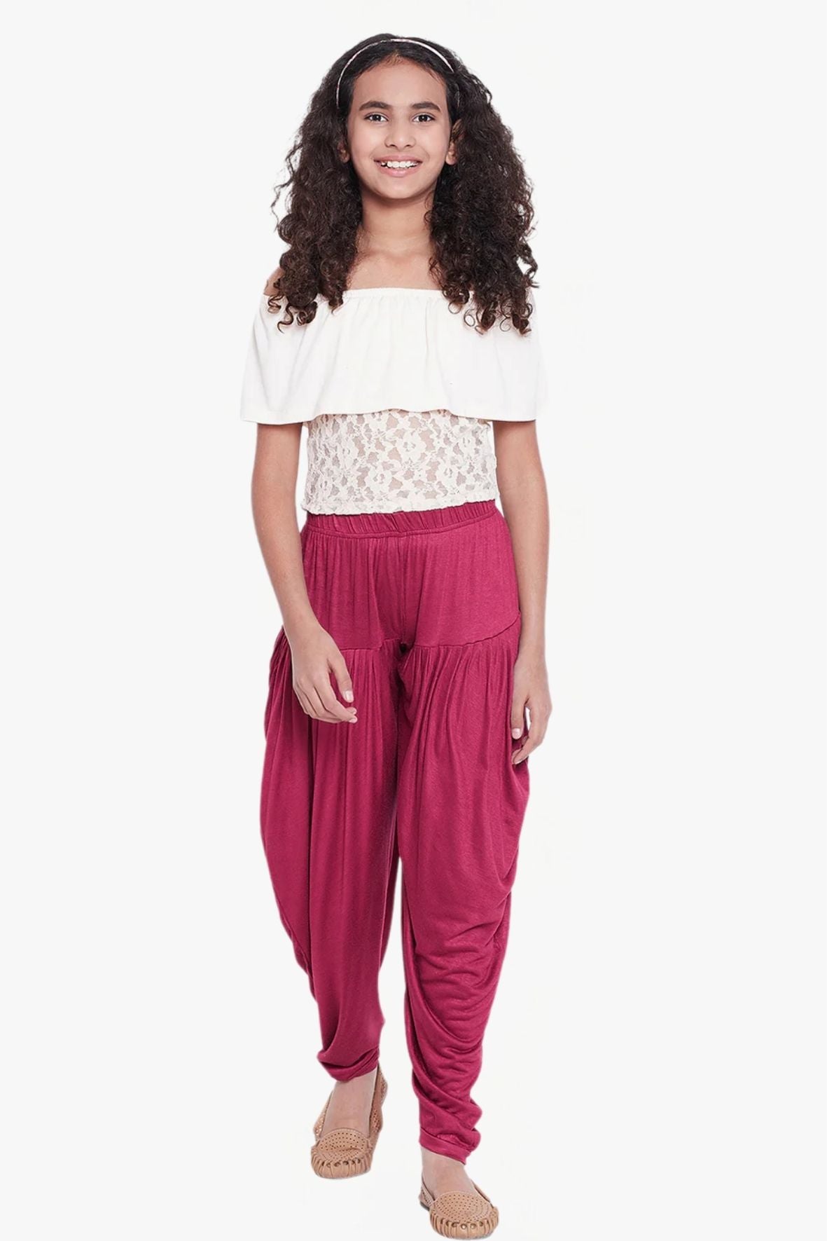 Maroon Viscose Dhoti Pants