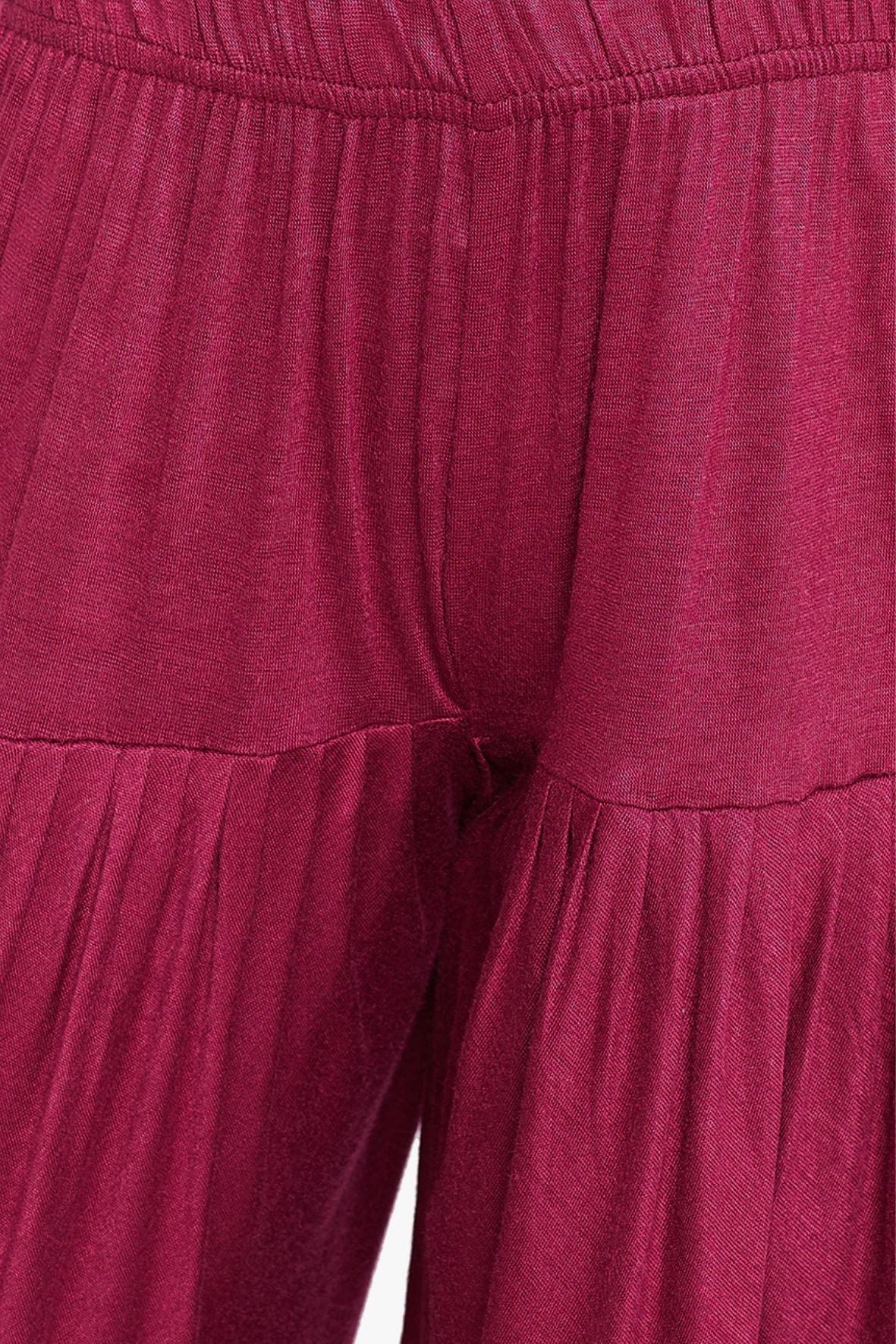 Maroon Viscose Dhoti Pants
