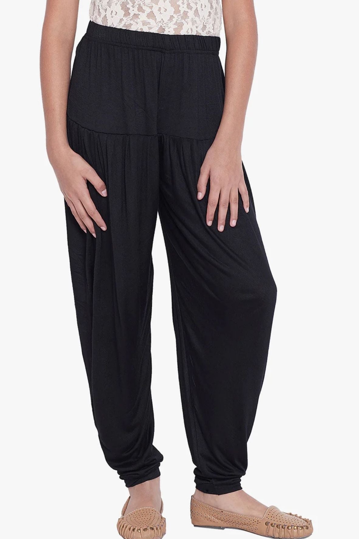 Black Viscose Dhoti Pants