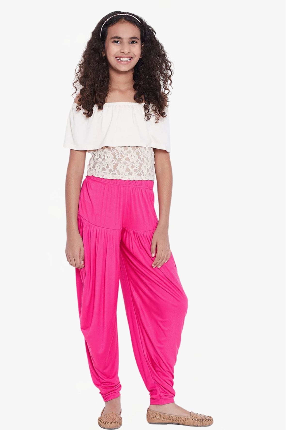 Dark Pink Viscose Dhoti Pants