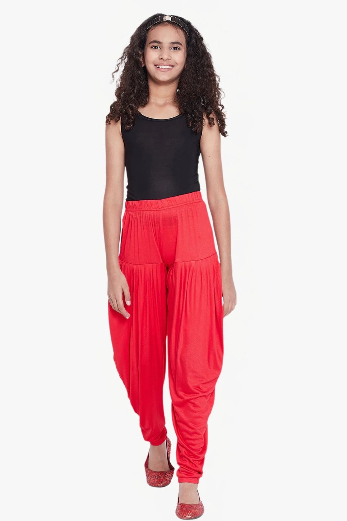Red Viscose Dhoti Pants