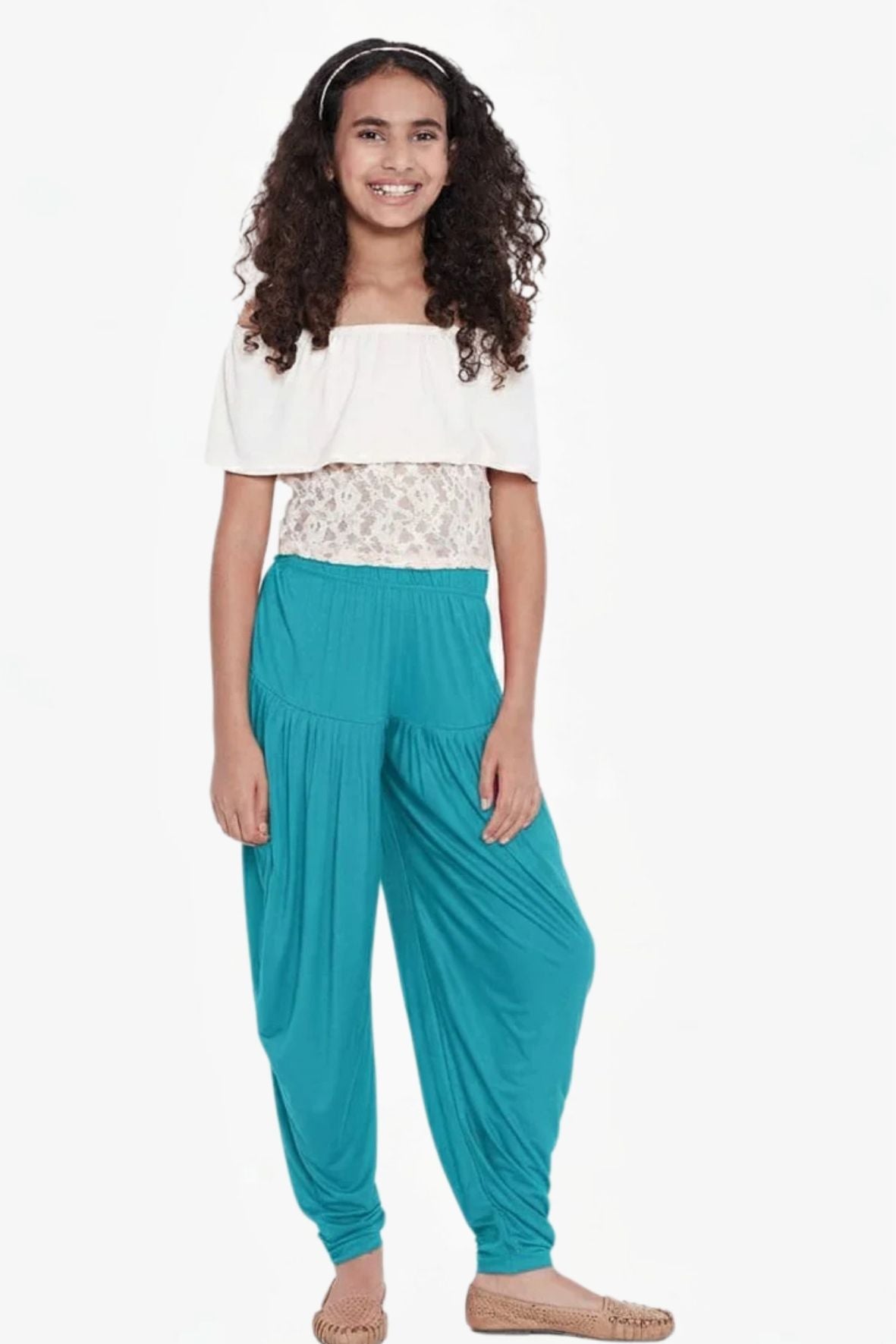 Turquoise Viscose Dhoti Pants