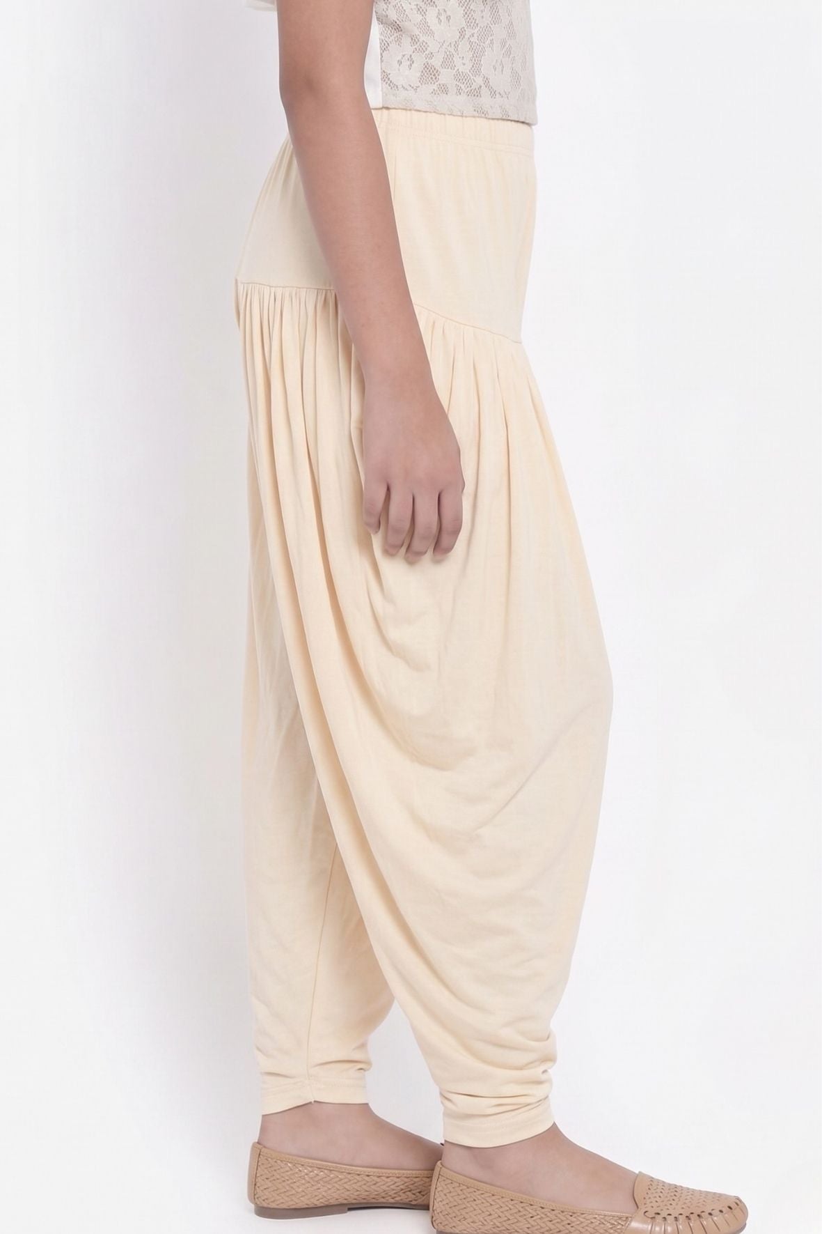Cream Viscose Dhoti Pants
