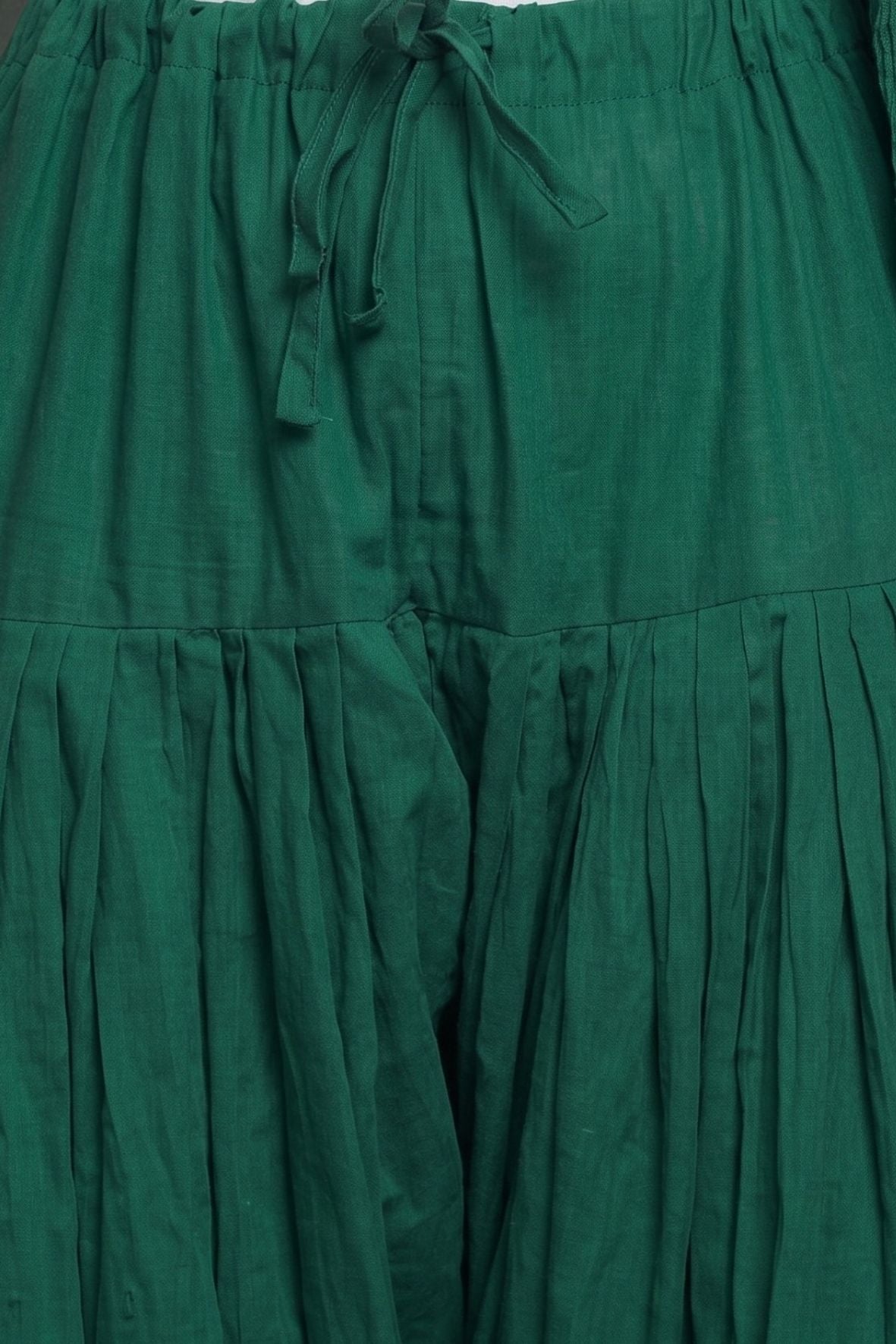 Bottle Green Plain Cotton Patiala with Dupatta