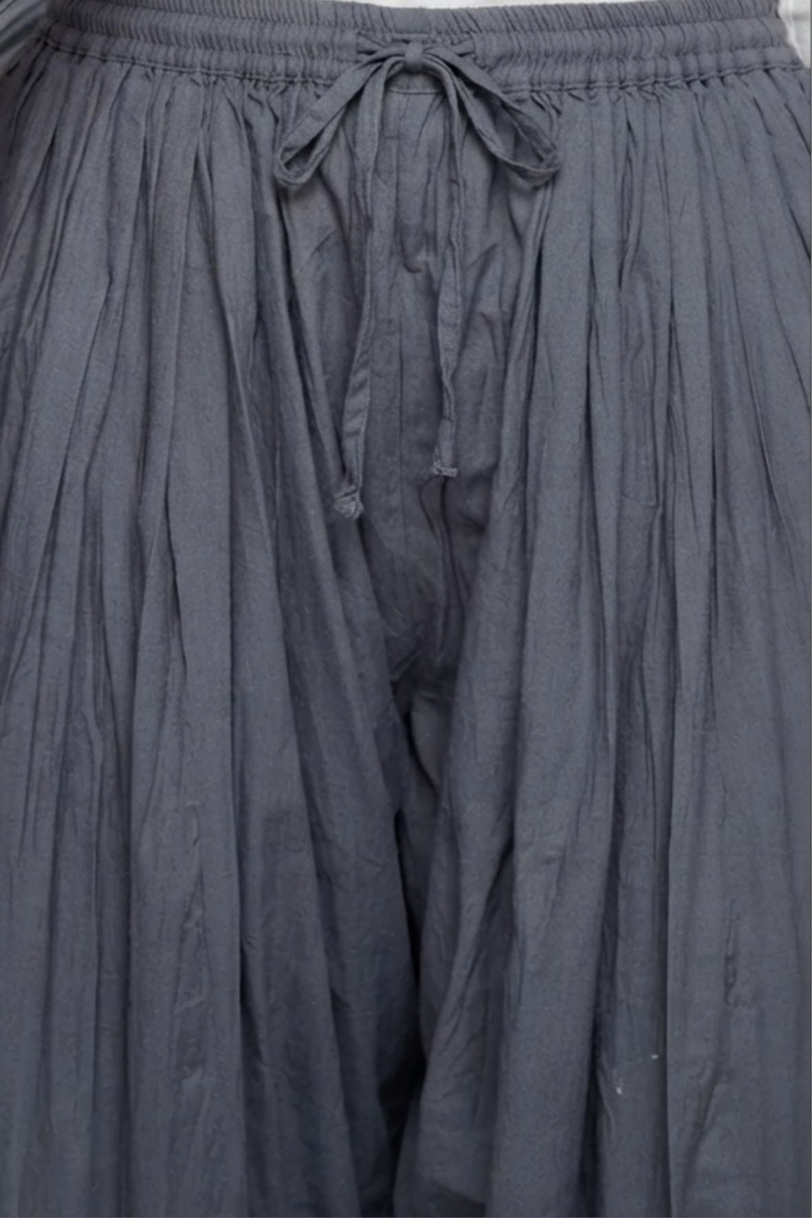 Slate Grey Plain Cotton Patiala with Dupatta