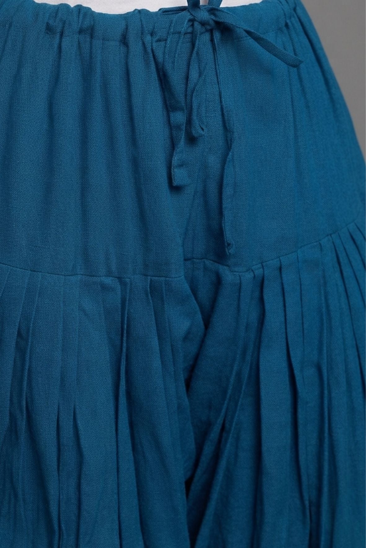 Peacock Blue Plain Cotton Patiala with Dupatta