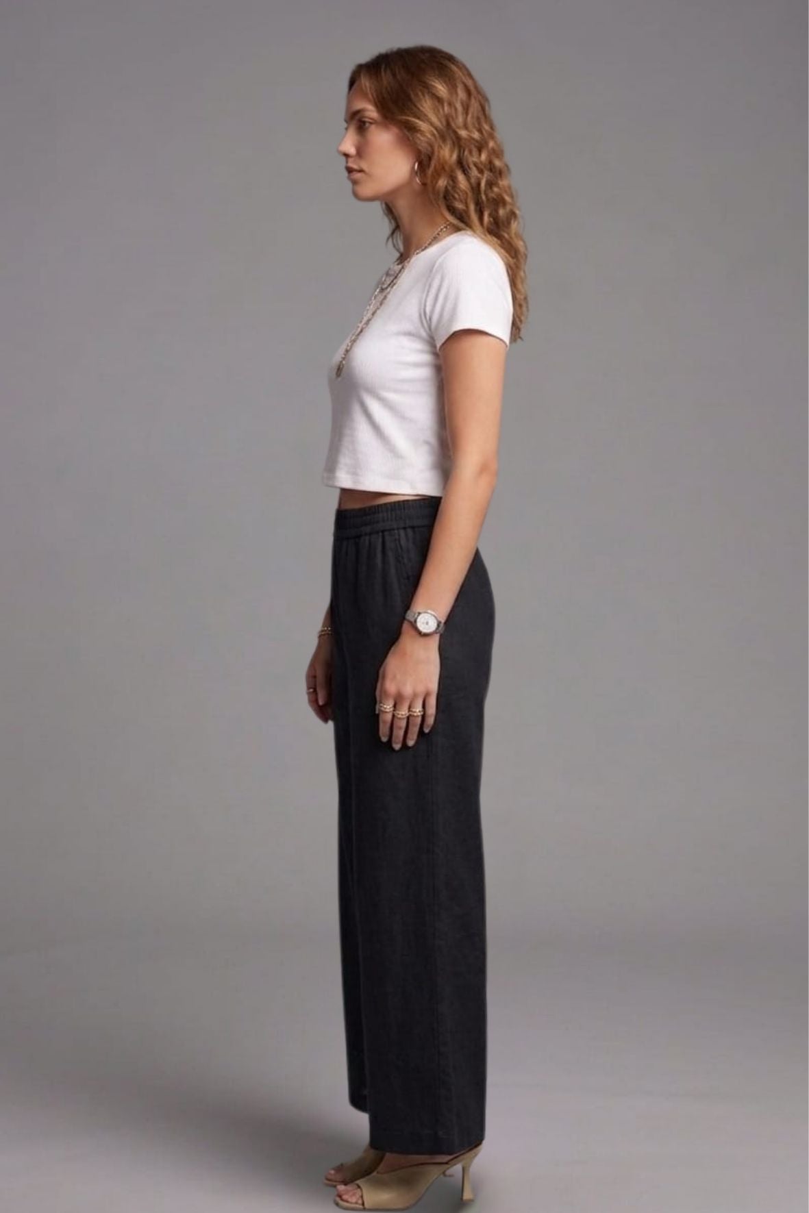 Black Denim Palazzo